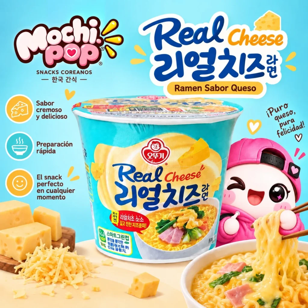 Fideos con Queso Real en Vaso